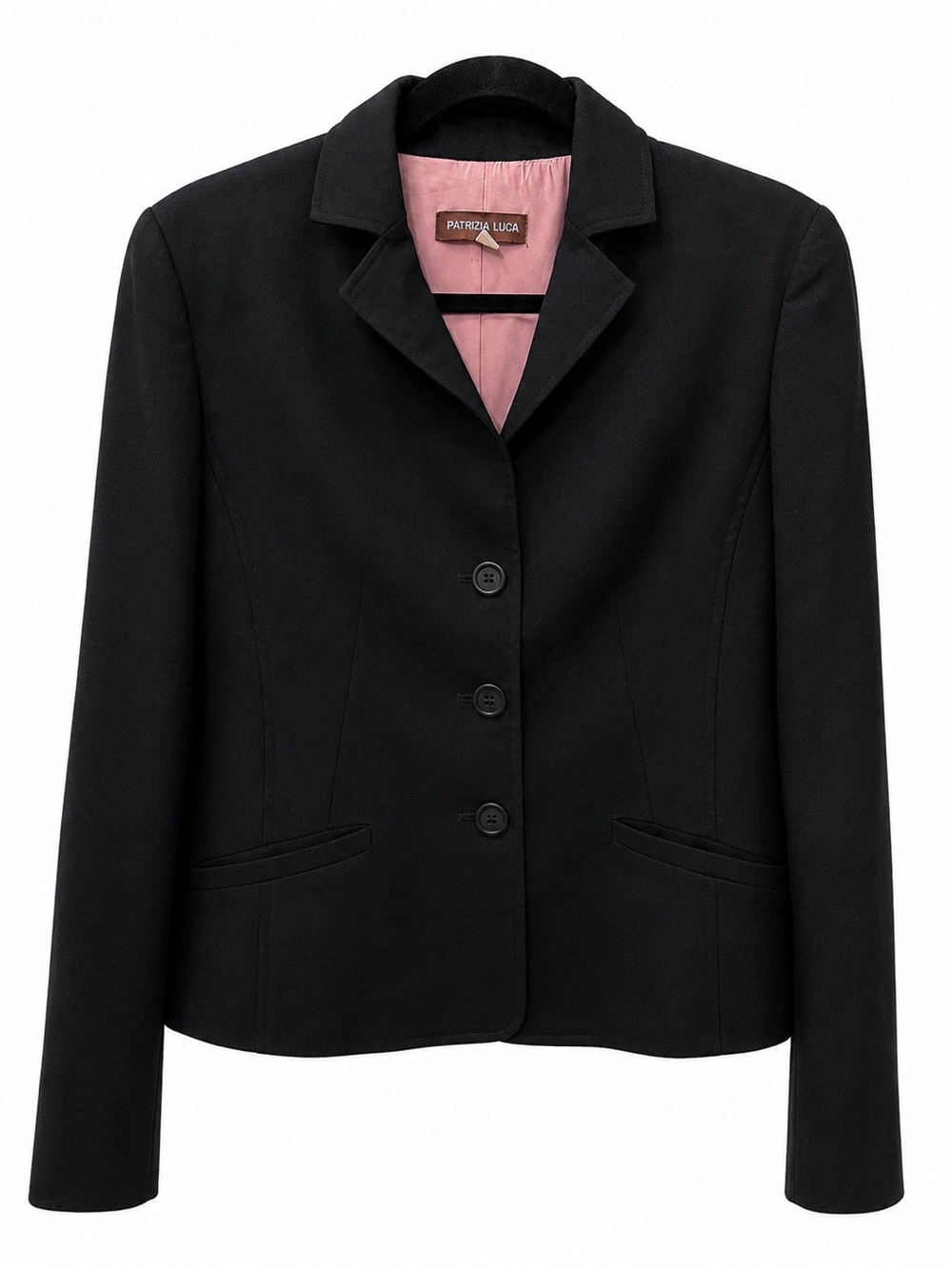 Patrizia Luca Black 100% Wool Tailored Blazer Jacket Size 6